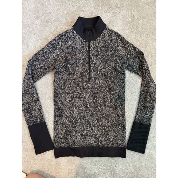 NEW Lululemon Rest Less 1/2 Zip Black / White, $110 Sz 4 A54 - Picture 3 of 11